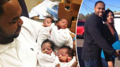 Photo of After his wife died giving birth, heartbroken single dad dedicates his life to his quadruplets